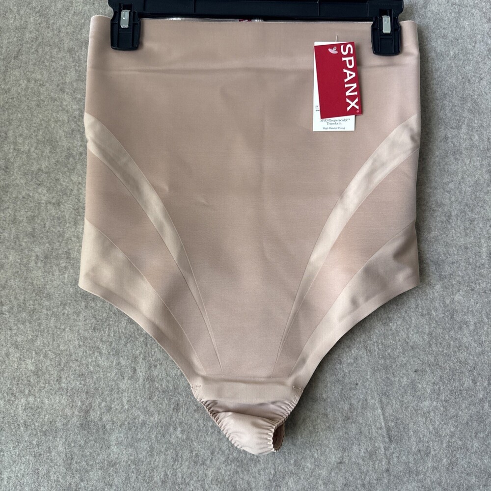 SPANX High Waist Thong Panty Womens M Champagne Beige Sculpting NWT